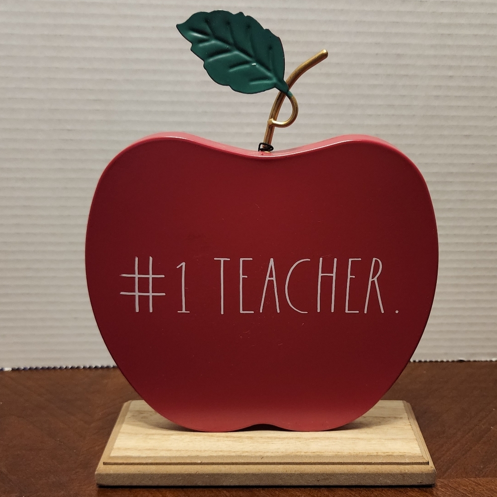 Rae Dunn #1 TEACHER Apple Desk/Shelf Sign